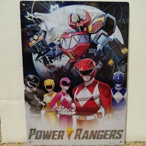 Power Rangers Group Metal Tin Sign Wall Hanging Collectible Retro Decoration